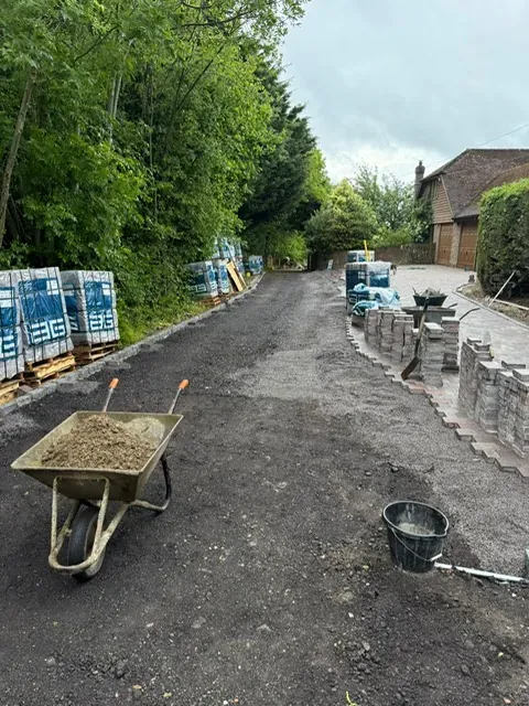 Block paving driveway installation in Kent