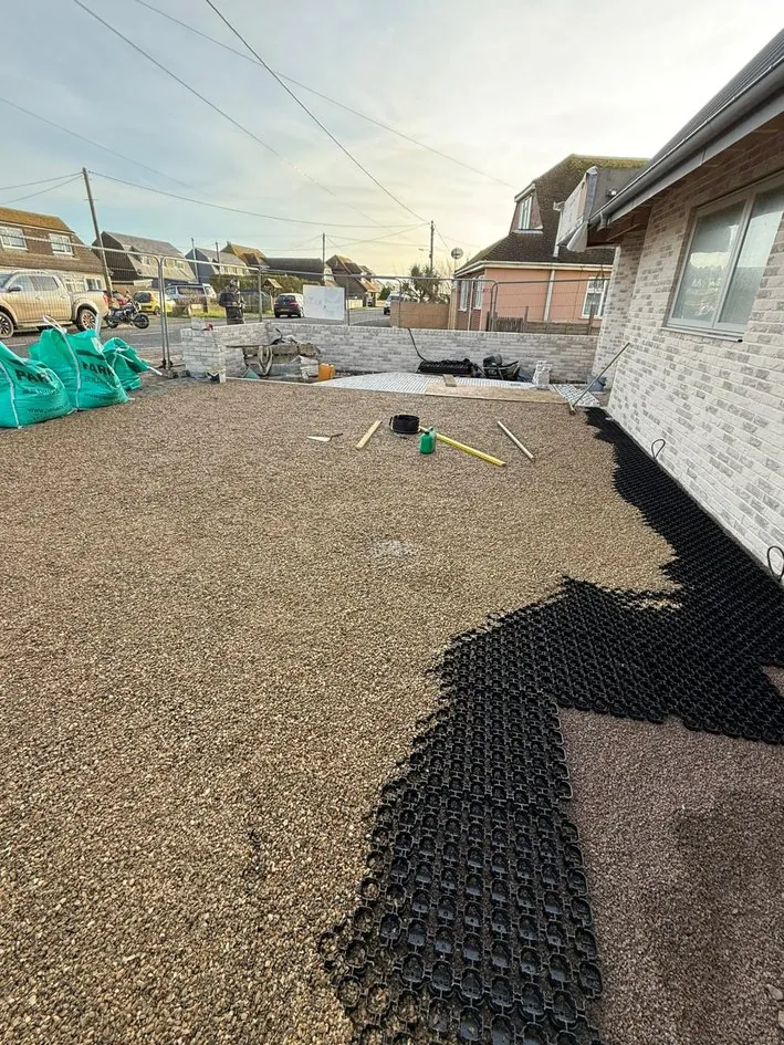 Resin driveway installation in progress in Kent