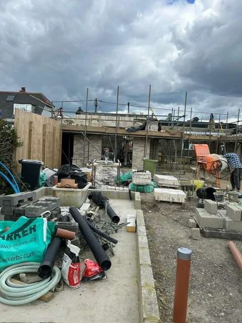 Extension construction site in progress in Kent