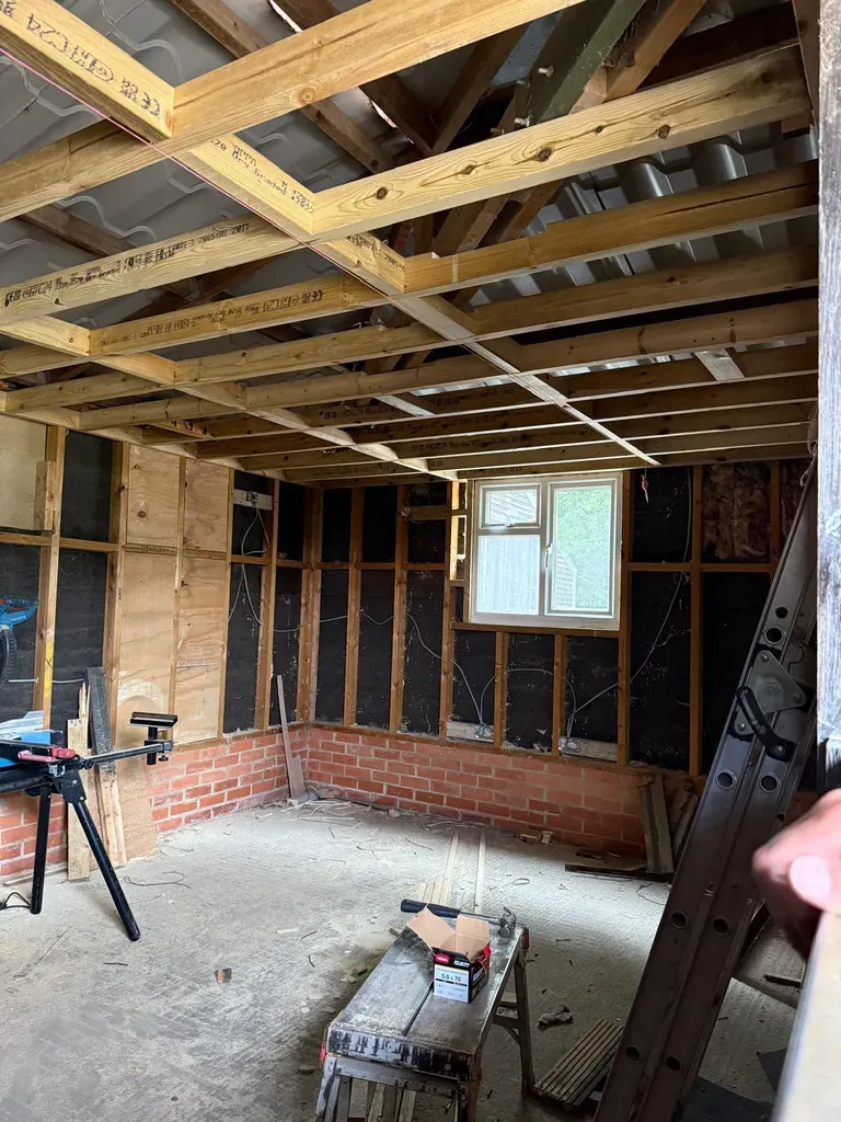 Interior structural framing for extension in Kent