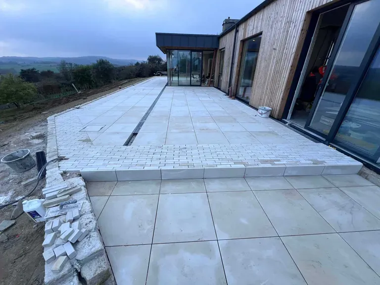 Porcelain patio installation in Kent